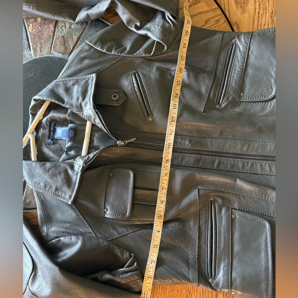 Vintage Genuine leather sz12 crop jacket 6 pockets - Picture 14 of 16